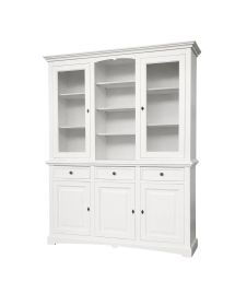 CRISTALLERIA IN LEGNO 3 ANTE SHABBY BIANCO 170X46X215
