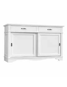 MADIA CREDENZA IN LEGNO MASSELLO 2 ANTE SCORREVOLI 2 CASSETTI BIANCO L.160 P.50 H.95