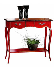 CONSOLLE 700' CLASSICA LEGNO CILIEGIO SHABBY ROSSO 89X33x78