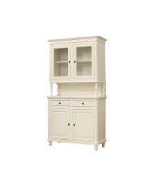 Cristalliera 2 porte shabby legno shabby avorio 104X43X208