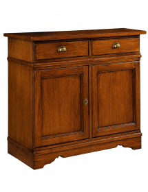 MADIA CREDENZA IN LEGNO MASSELLO 2 ANTE TINTA NOCE L.105 P.52 H.94
