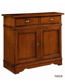 MADIA CREDENZA IN LEGNO MASSELLO 2 ANTE TINTA NOCE L.105 P.52 H.94