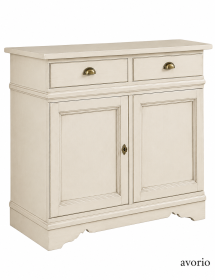 MADIA CREDENZA IN LEGNO MASSELLO 2 ANTE TINTA NOCE L.105 P.52 H.94