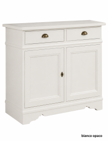 MADIA CREDENZA IN LEGNO MASSELLO 2 ANTE TINTA NOCE L.105 P.52 H.94