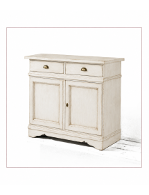 MADIA CREDENZA IN LEGNO MASSELLO 2 ANTE TINTA NOCE L.105 P.52 H.94