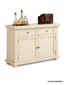 MADIA CREDENZA IN LEGNO MASSELLO 2 ANTE VARI COLORI L.120 P.45 H.83