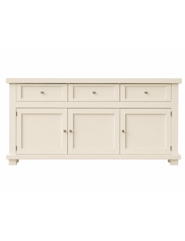 MADIA CREDENZA SHABBY IN LEGNO MASSELLO 3 PORTE VARI COLORI L.180 P.45 H.86