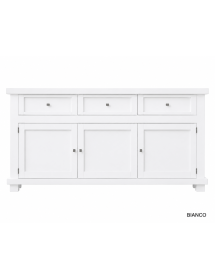 MADIA CREDENZA SHABBY IN LEGNO MASSELLO 3 PORTE VARI COLORI L.180 P.45 H.86