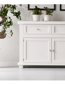 MADIA CREDENZA SHABBY IN LEGNO MASSELLO 3 PORTE VARI COLORI L.180 P.45 H.86