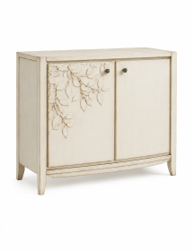 Madia Credenza Soggiorno in Legno Massello 2 Ante 3 Cassetti con Decoro Floreale Intagliato – Vari Colori – 125x50x100 cm