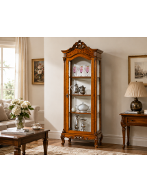 VETRINA LEGNO 1 PORTA VETRO IMPERO NOCE BASSANO 72x46x214