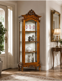 VETRINA LEGNO 1 PORTA VETRO IMPERO NOCE BASSANO 72x46x214