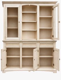 CRISTALLIERA CON VETRINA IN LEGNO 3 ANTE SHABBY CHIC AVORIO ANTICAT...