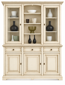 Cristalliera 3 Ante Arte Povera In Legno grezza L. 170 P.46 H.215