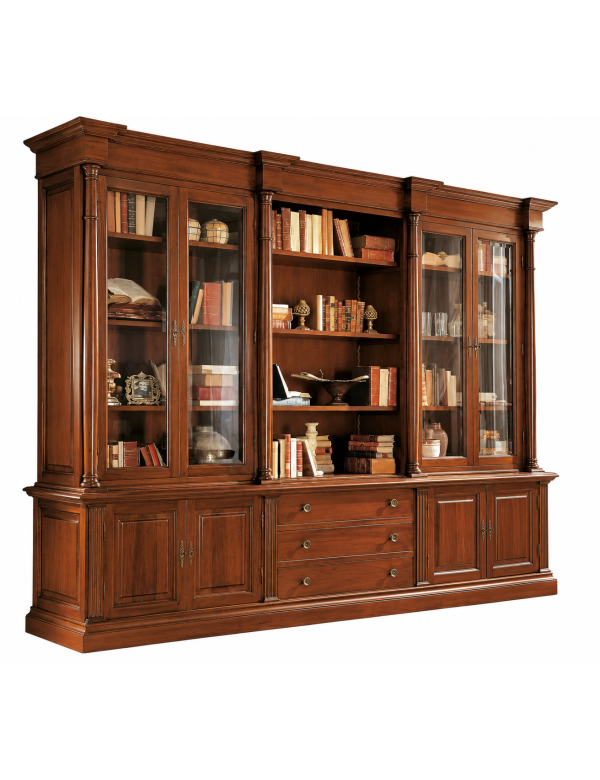 LIBRERIA STUDIO CLASSICA IN LEGNO BASSANO 306X56X240