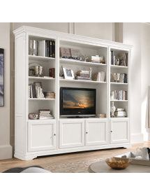 Libreria porta TV classica in legno vari colori 257x48x225 cm