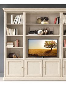 Libreria porta TV classica in legno vari colori 257x48x225 cm
