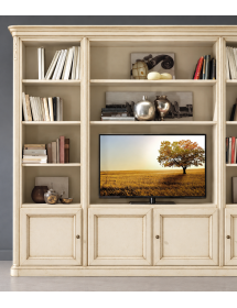 Libreria porta TV classica in legno vari colori 257x48x225 cm