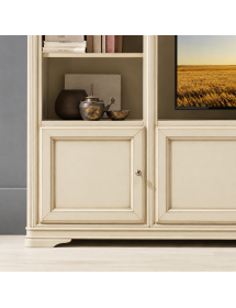 Libreria porta TV classica in legno vari colori 257x48x225 cm