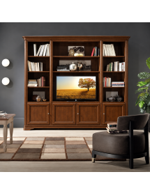Libreria porta TV classica in legno vari colori 257x48x225 cm