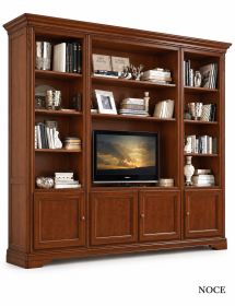 Libreria porta TV classica in legno vari colori 257x48x225 cm