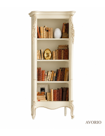 LIBRERIA CLASSICA IN LEGNO LACCATO BIANCO L.82 P.50 H.203