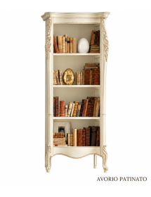 LIBRERIA CLASSICA IN LEGNO LACCATO BIANCO L.82 P.50 H.203