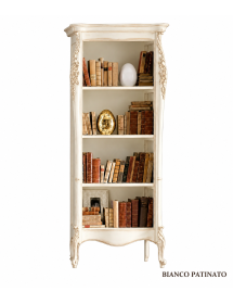 LIBRERIA CLASSICA IN LEGNO LACCATO BIANCO L.82 P.50 H.203