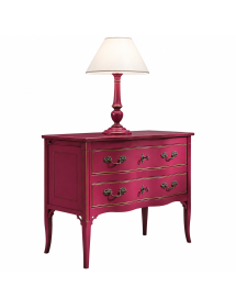 Cassettiera 2 cassetti Legno rosa Shabby chic 92x44x79