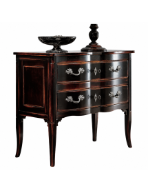 Cassettiera 2 cassetti Legno nero Shabby chic 92x44x79