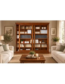 LIBRERIA 2 PORTE SCORREVOLI CLASSICA IN LEGNO VARI COLORI 250X45X224