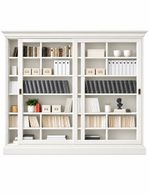 LIBRERIA 2 PORTE SCORREVOLI CLASSICA IN LEGNO VARI COLORI 250X45X224