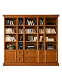 LIBRERIA SOGGIORNO CLASSICA IN LEGNO VARI COLORI L.250 P.45 H.224