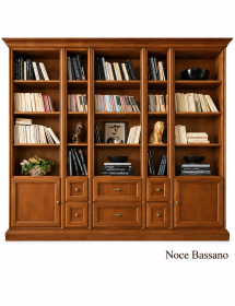 LIBRERIA SOGGIORNO CLASSICA IN LEGNO VARI COLORI L.250 P.45 H.224