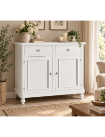 MADIA CREDENZA NAPOLETANA 2 ANTE LACCATO BIANCO SPORCO L 112 P 49 H 98