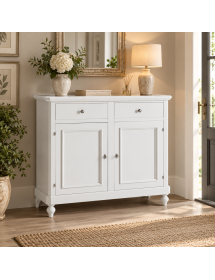 MADIA CREDENZA NAPOLETANA 2 ANTE LACCATO BIANCO SPORCO L 112 P 49 H 98