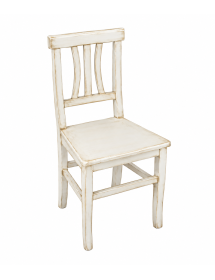 Set 2 sedie legno shabby bianco anticato seduta legno 43x45x91