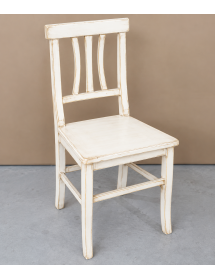 Set 2 sedie legno shabby bianco anticato seduta legno 43x45x91