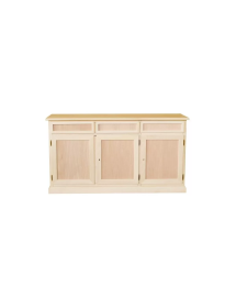 Cristalliera 4 porte 4 cassetti Legno grezzo 205x42x205