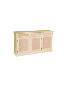 Cristalliera 4 porte 4 cassetti Legno grezzo 205x42x205