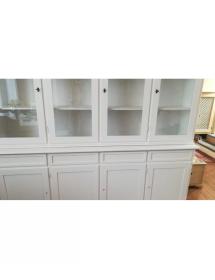 Cristalliera 4 porte 4 cassetti Legno grezzo 205x42x205