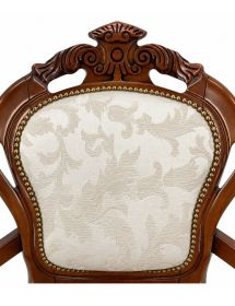 SEDIA CLASSICA CON BRACCIOLI SEDUTA IMBOTTITA LEGNO TINTA NOCE