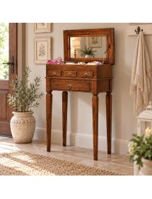 Porta gioie classico legno 4 cassetti tinta noce 58x36x90 (969)