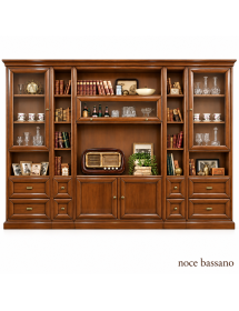 LIBRERIA PORTA TV CLASSICA IN LEGNO SHABBY VARI COLORI 310X45X224