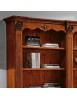 MOBILI 2G - LIBRERIA IN LEGNO TINTA NOCE STILE CORINTIO 254x49x211 vista mensole e fregi