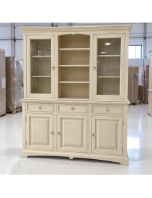 Soggiorno shabby chic completo in legno avorio patinato