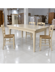 Soggiorno shabby chic completo in legno avorio patinato
