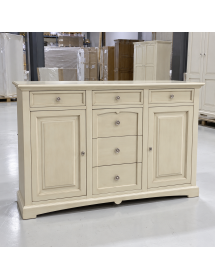 Soggiorno shabby chic completo in legno avorio patinato