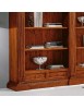 MOBILI 2G - LIBRERIA IN LEGNO TINTA NOCE STILE CORINTIO 254x49x211 vista zoccolo e cassetti
