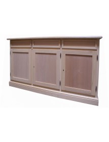 MOBILI 2G -  MADIA CREDENZA IN LEGNO GREZZA 3 ANTE  L.156 P.42 H.86